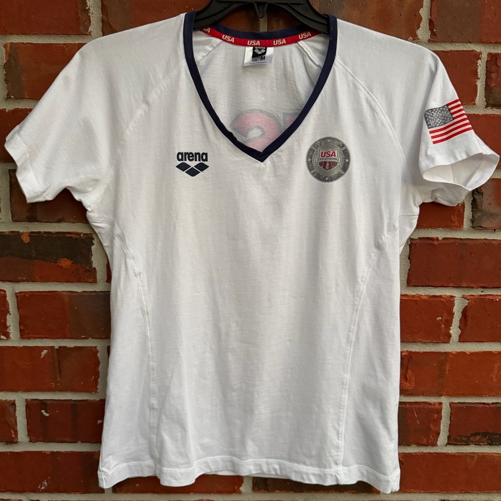 Arena Standard Official USA Swimming National Team Women’s White M T-Shirt G3